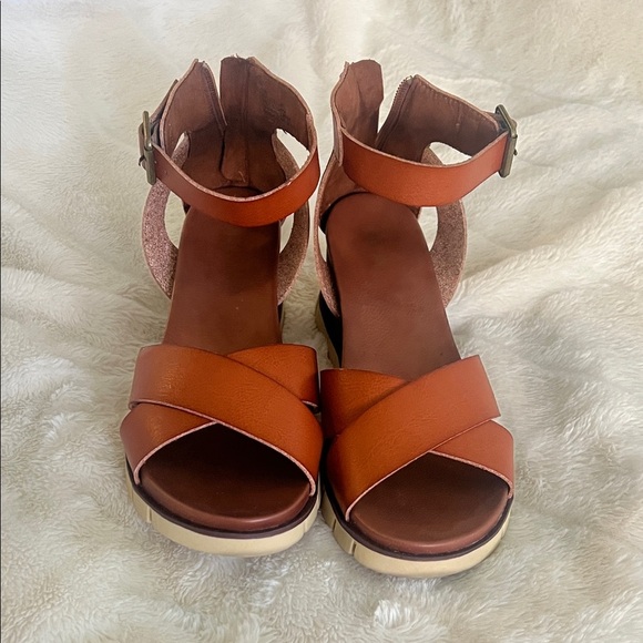 MIA Shoes - MIA Women's Brown Wedge Sandals